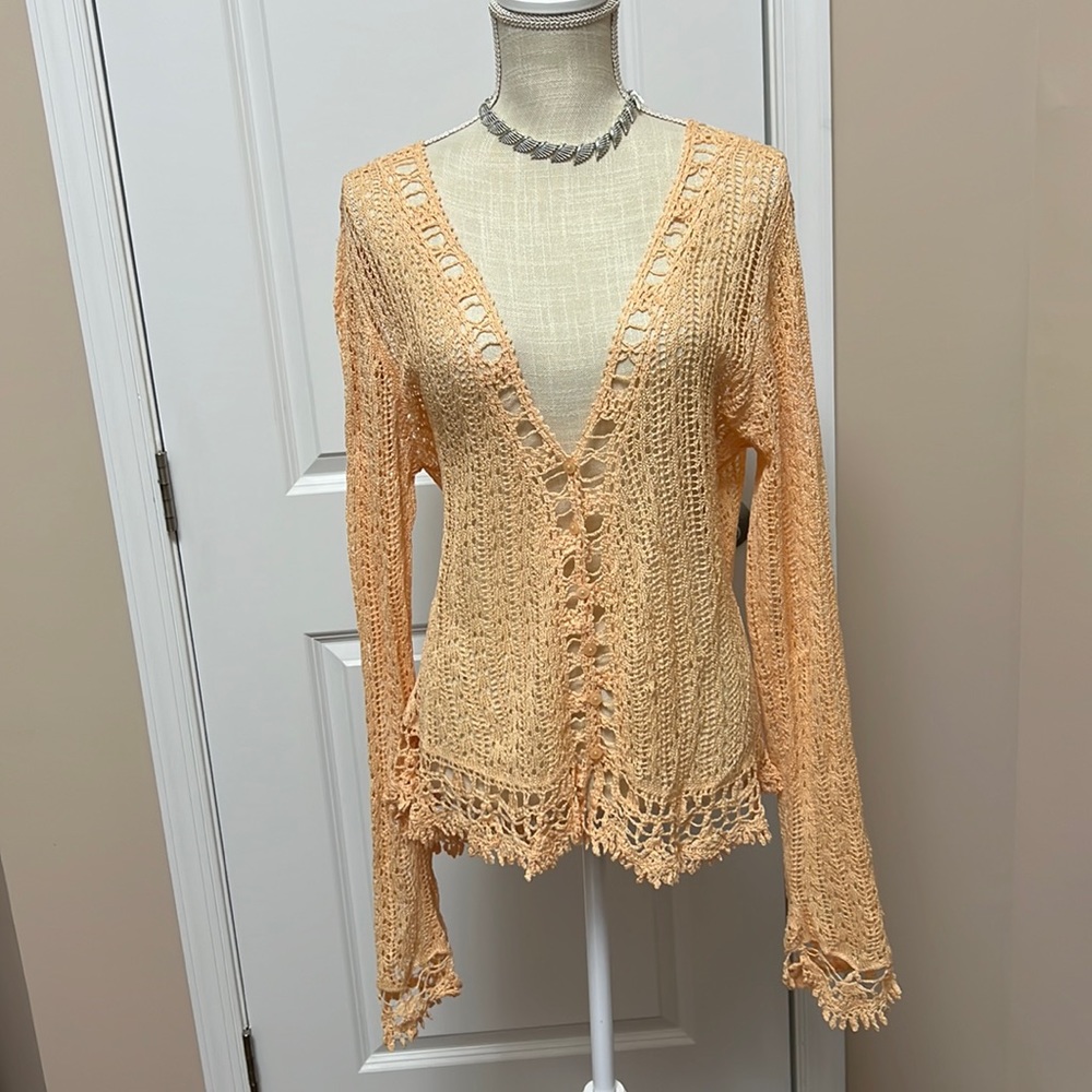 James Goviello for SPIEGEL knitted tunic, XL, NWT, cotton, light coral, orange